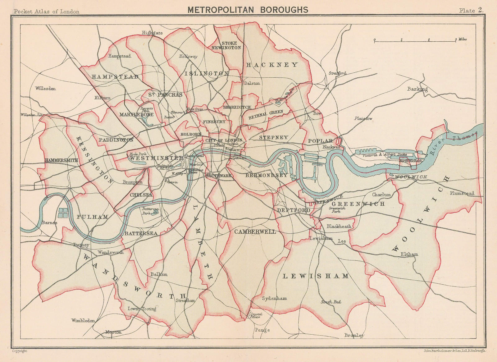 John Bartholomew & Son, Metropolitan Boroughs, 1929