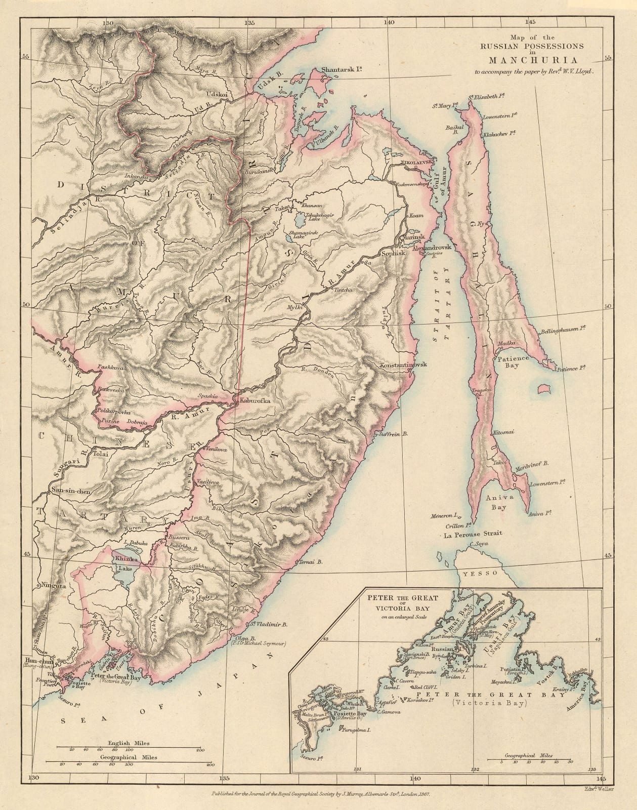Royal Geographical Society (RGS), Manchuria, Sakhalin & Vladivostok, 1867