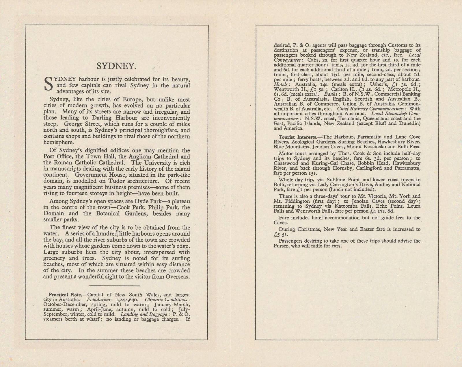 John Bartholomew & Son, Sydney - P&O Ports Guide, 1930 (c.)