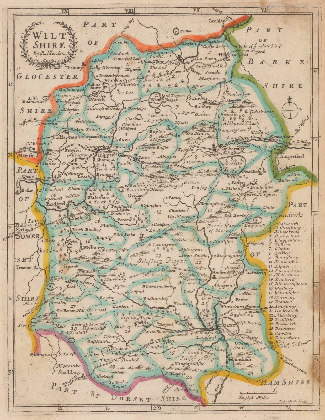 Robert Morden, Wiltshire, 1708