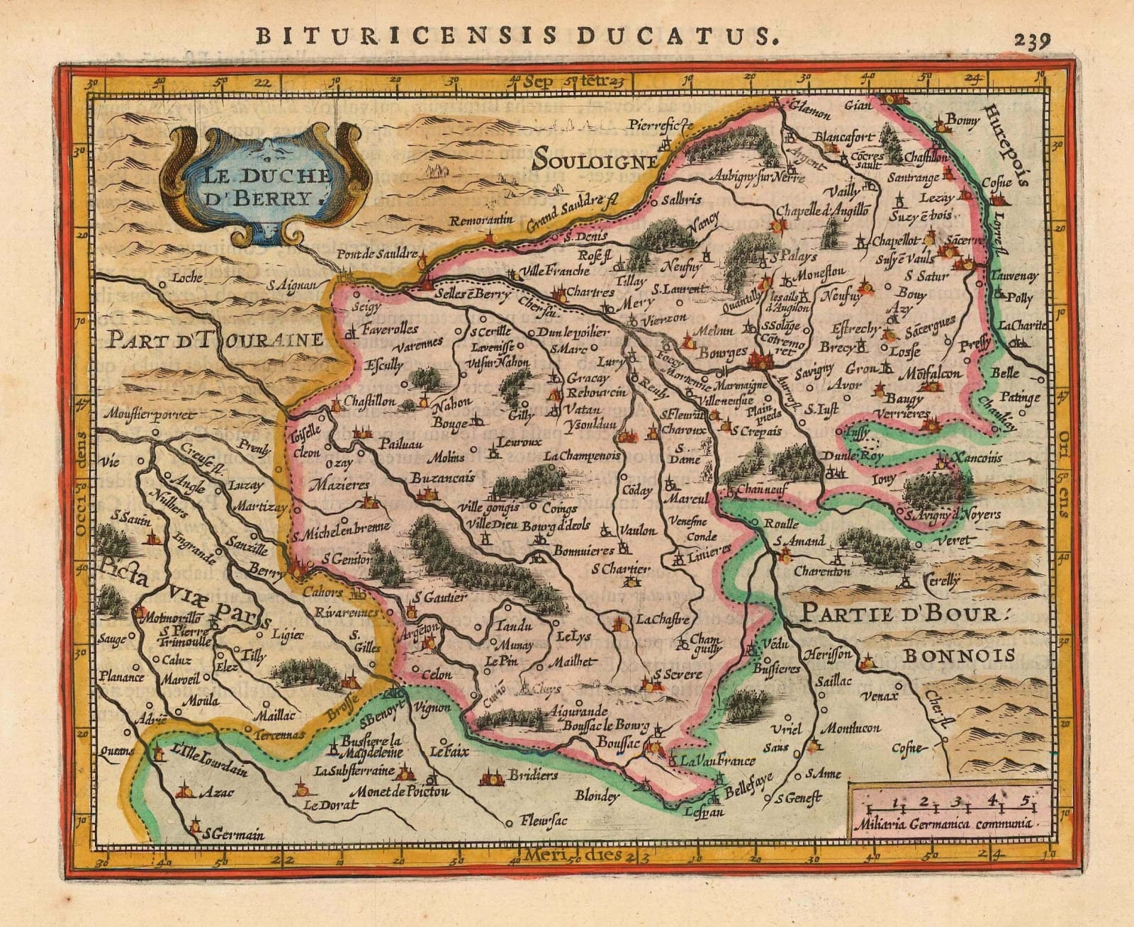 Mercator Hondius, Duchy of Berry, 1628