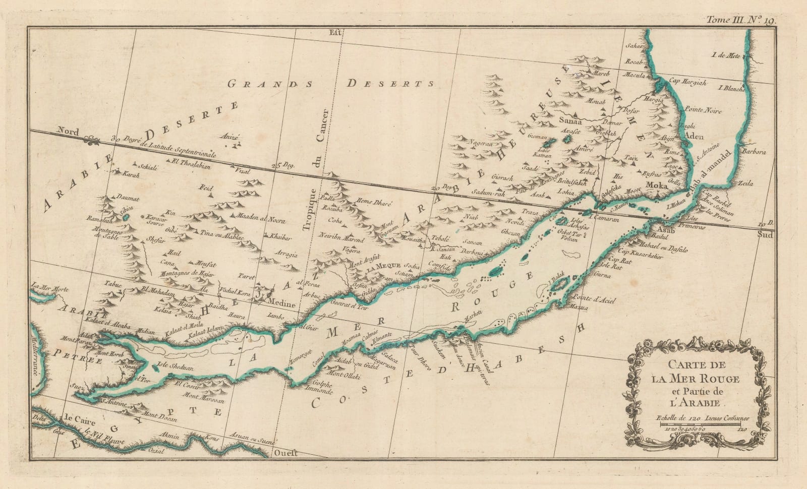 Jacques-Nicolas Bellin, West Coast of Arabia and the Red Sea, 1764