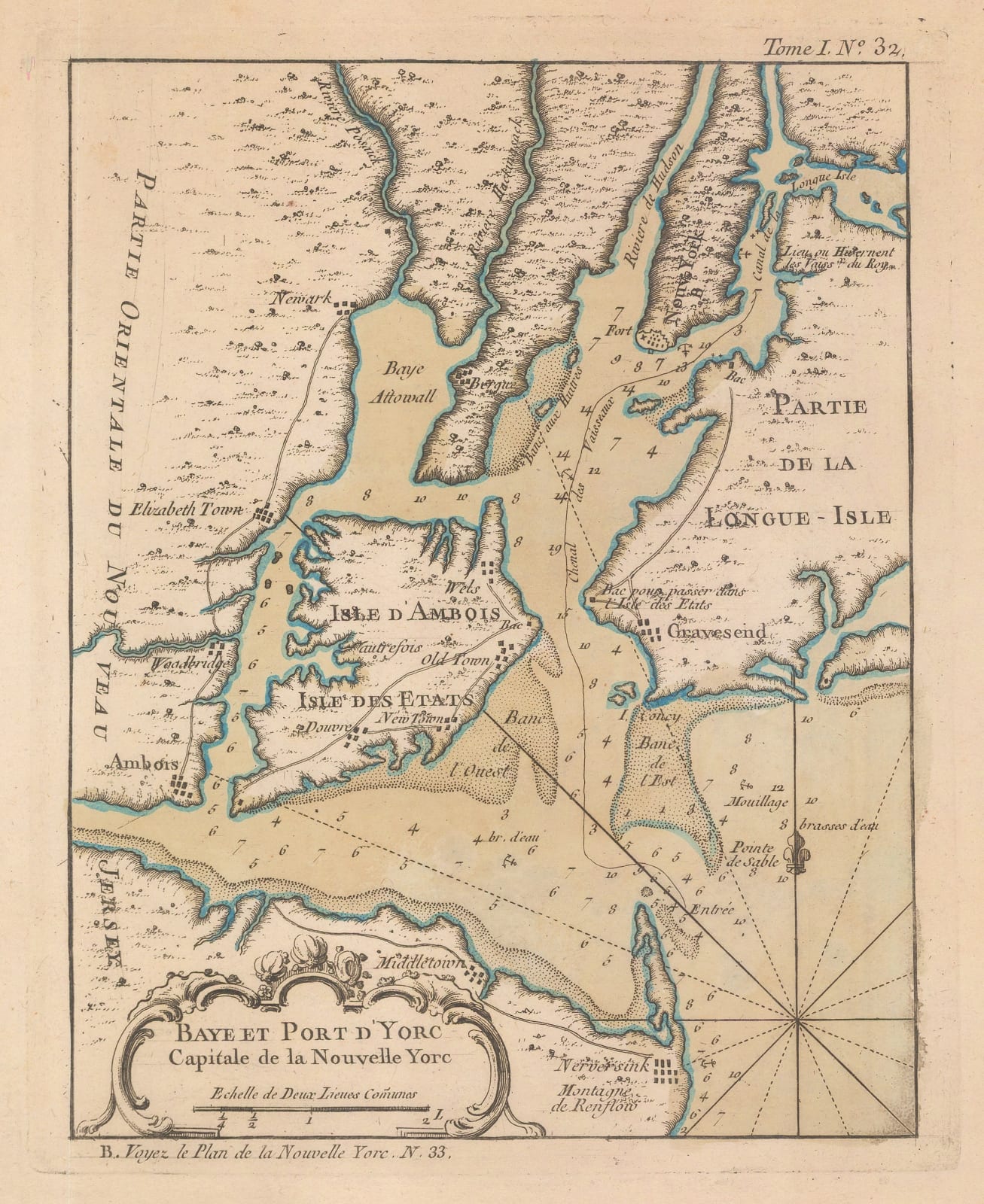 Jacques-Nicolas Bellin, New York Bay, 1764