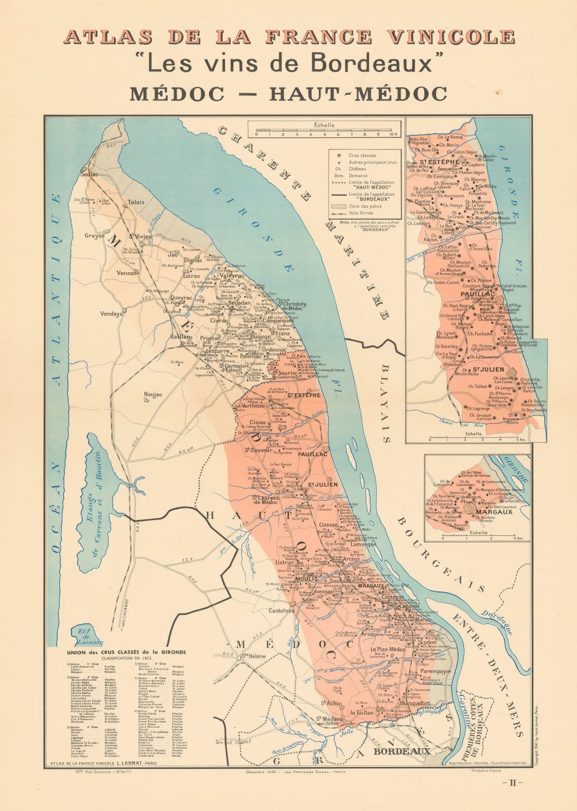 Louis Larmat, Les Vins de Bordeaux - Médoc - Haut Médoc, 1941