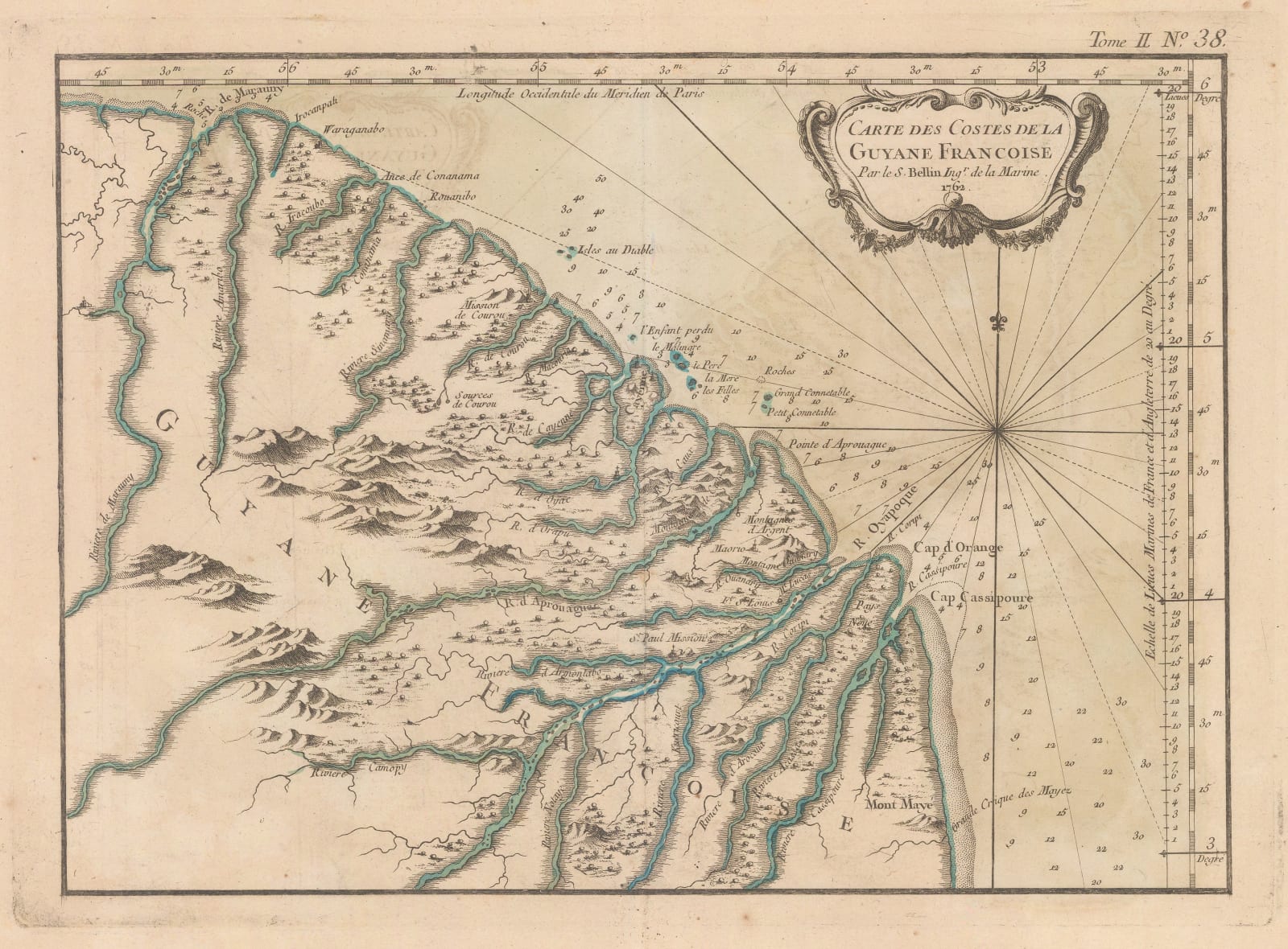 Jacques-Nicolas Bellin, French Guiana, 1764