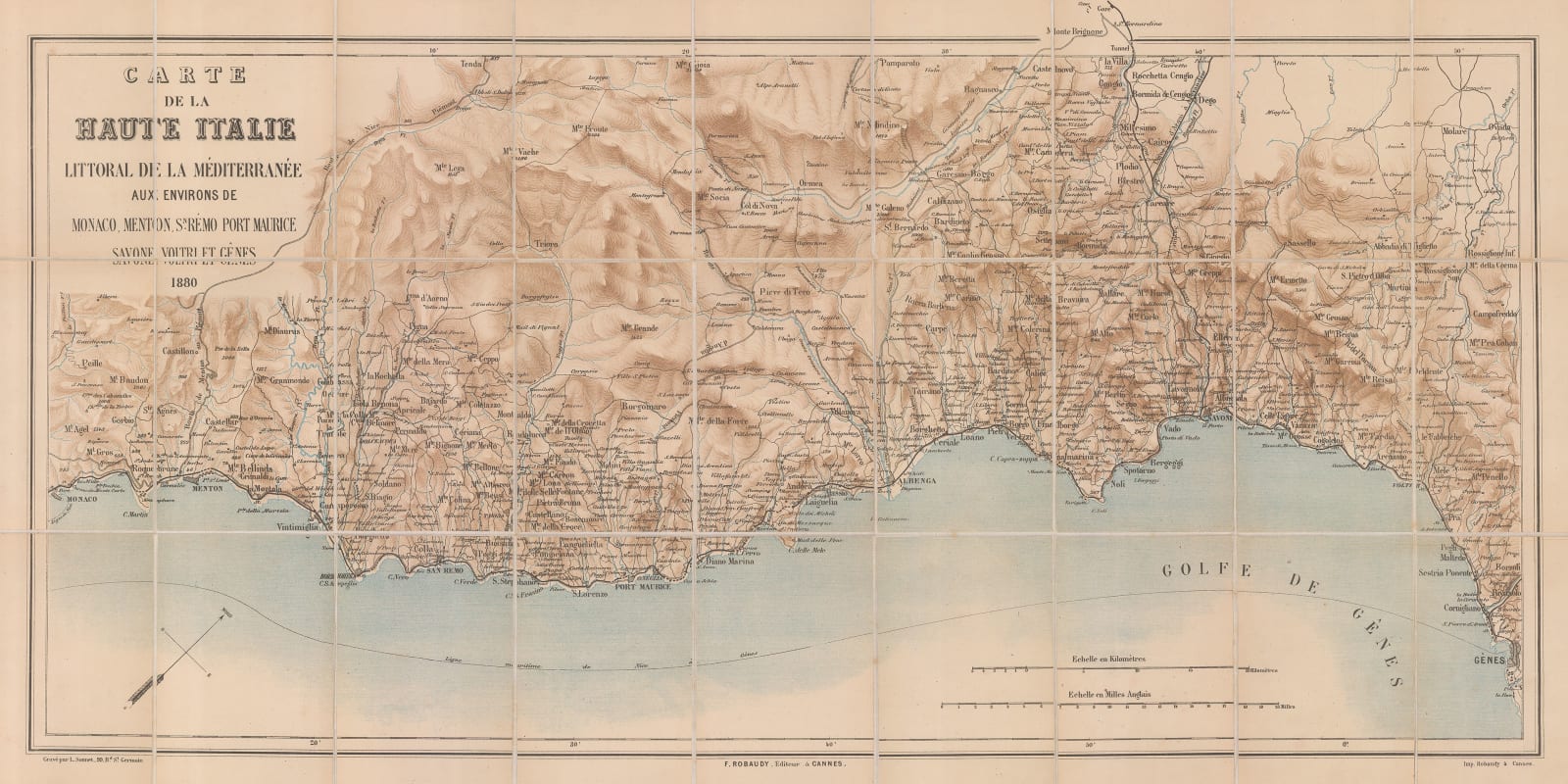 F. Robaudy, Ligurian coast or Italian Riviera, 1880