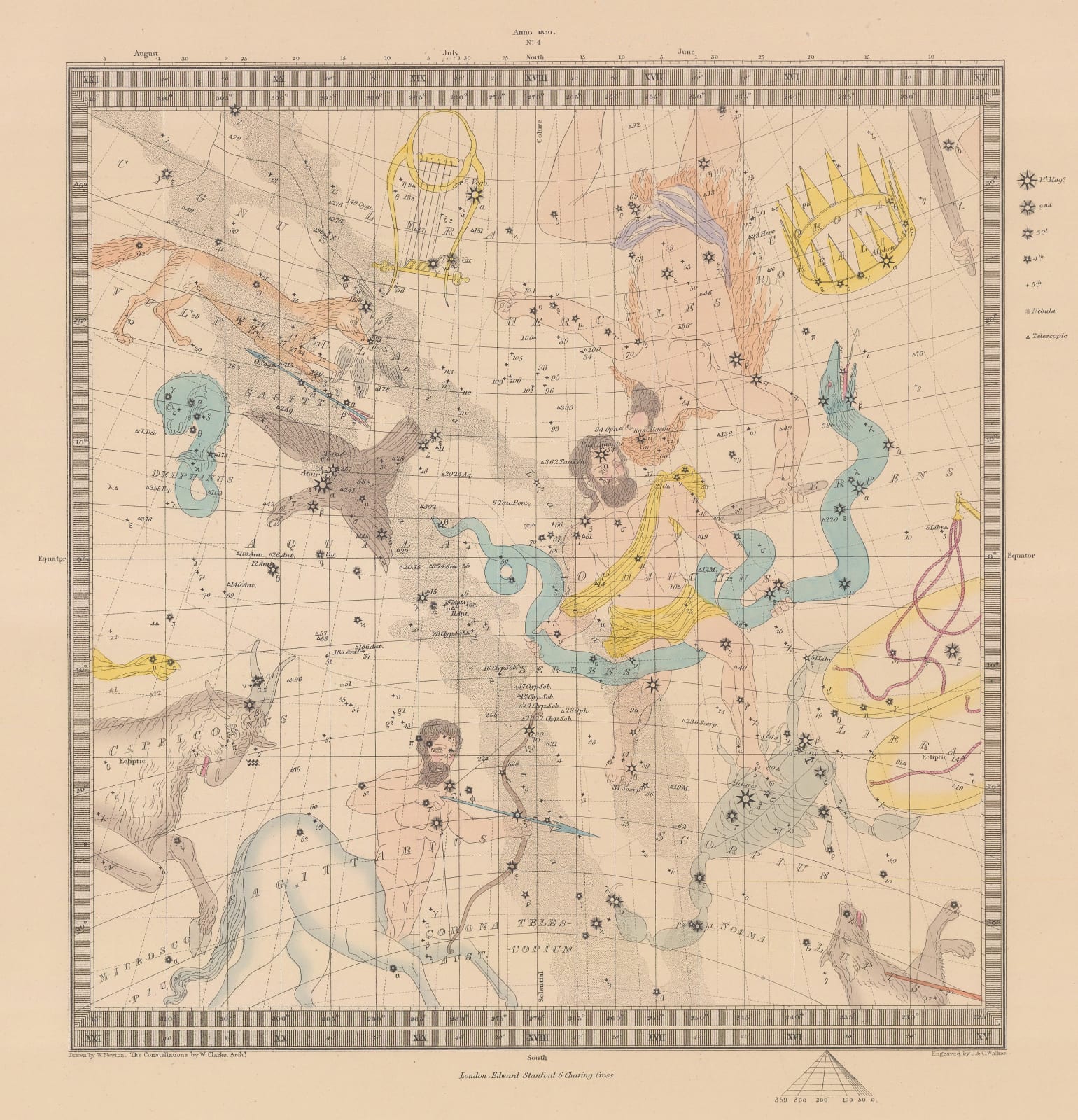 Society for the Diffusion of Useful Knowledge (SDUK), Constellations - Sagittarius, Scorpio, Libra & Capricorn, 1875