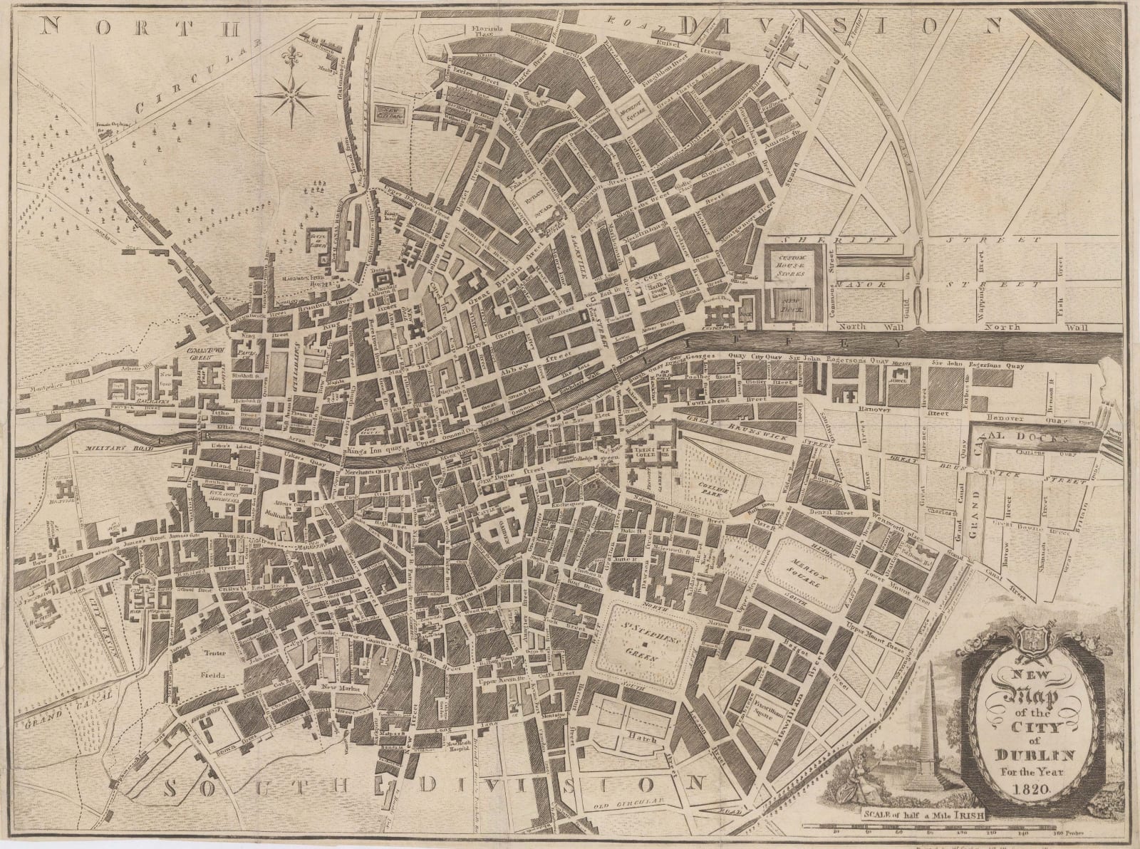 William Corbet, New Map of the City of Dublin for the Year 1820, 1820