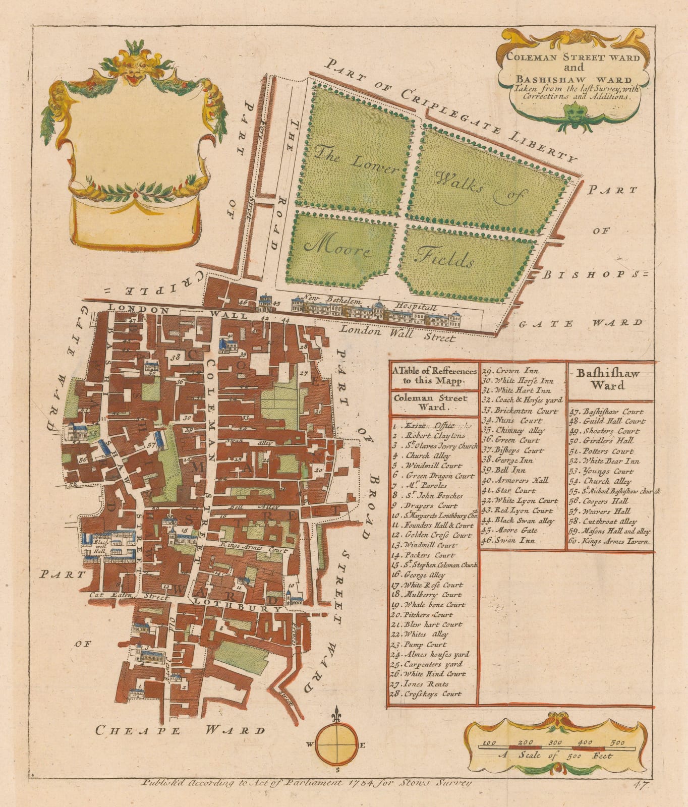 John Stow, Coleman Street Ward and Bashishaw Ward, 1755