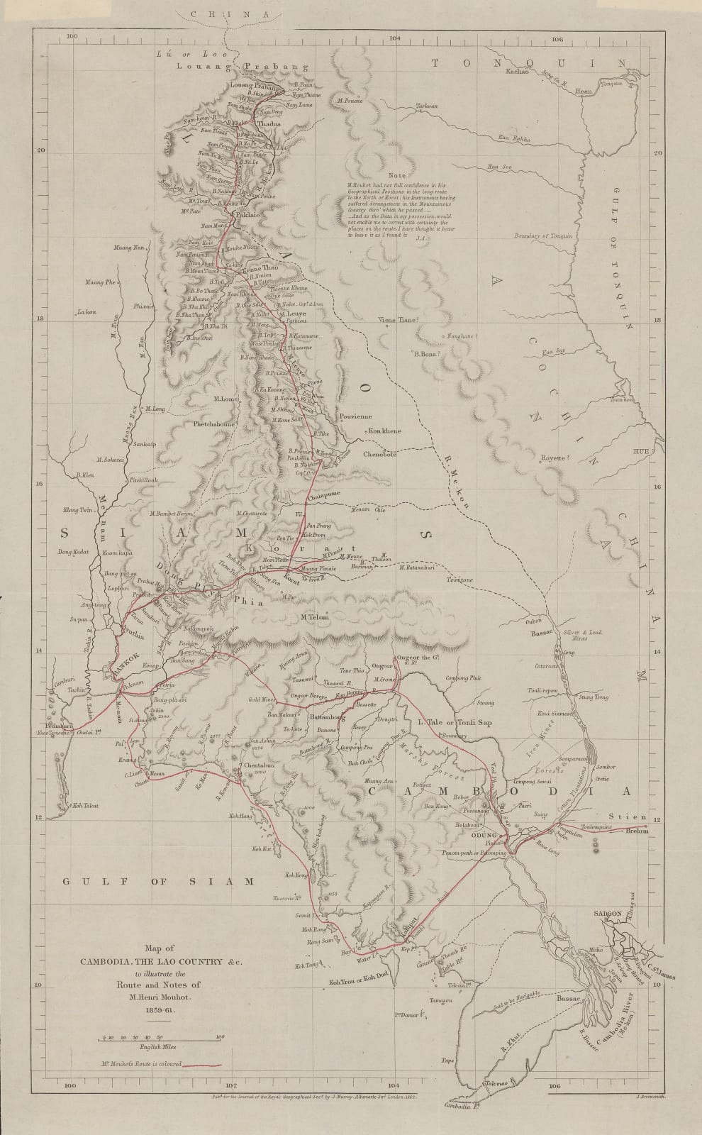 Royal Geographical Society (RGS), Thailand, Cambodia and Laos, 1862