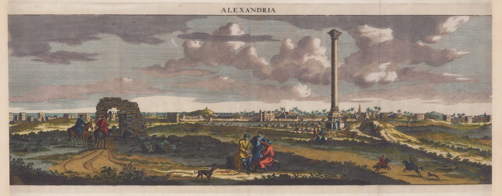 Cornelius Le Bruyn, Egypt - Alexandria, Panorama of the ancient Acropolis at Alexandria, 1702