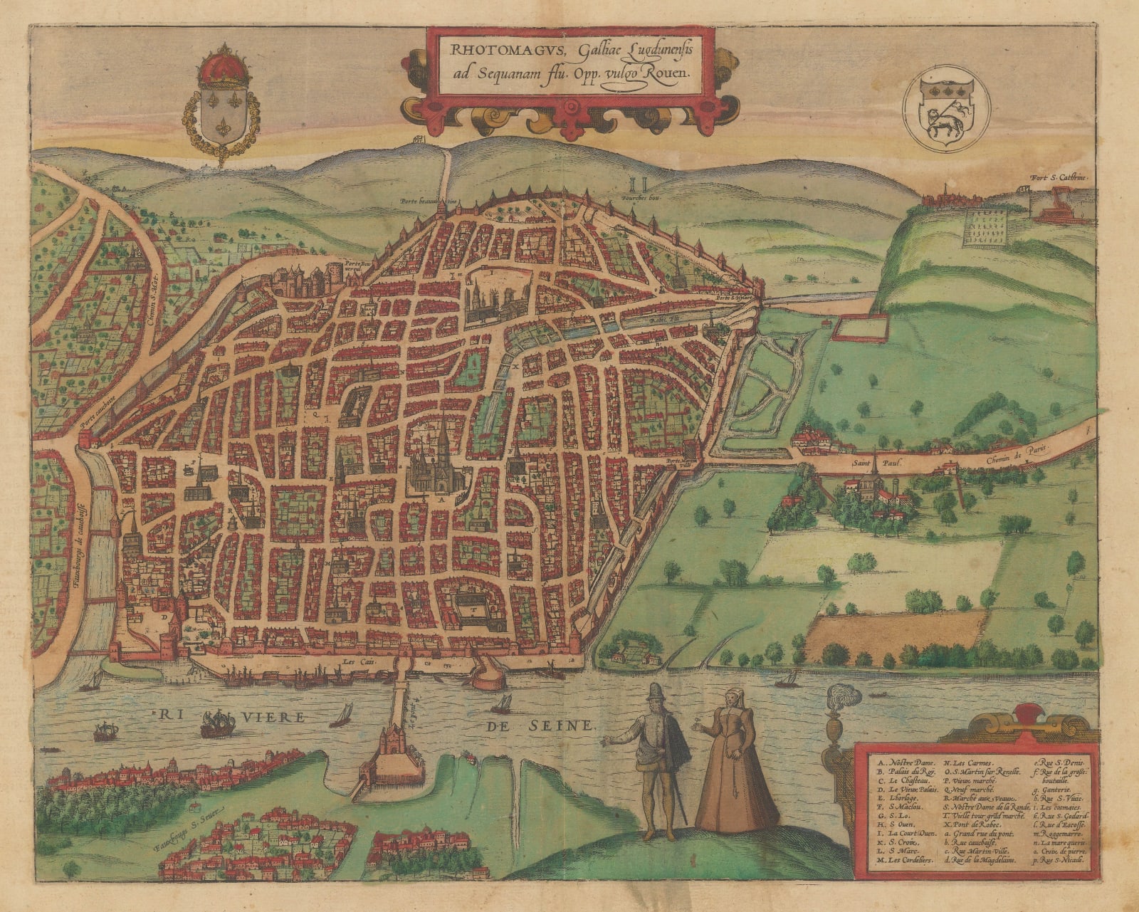 Georg Braun & Frans Hogenberg, Rouen, 1580 c.