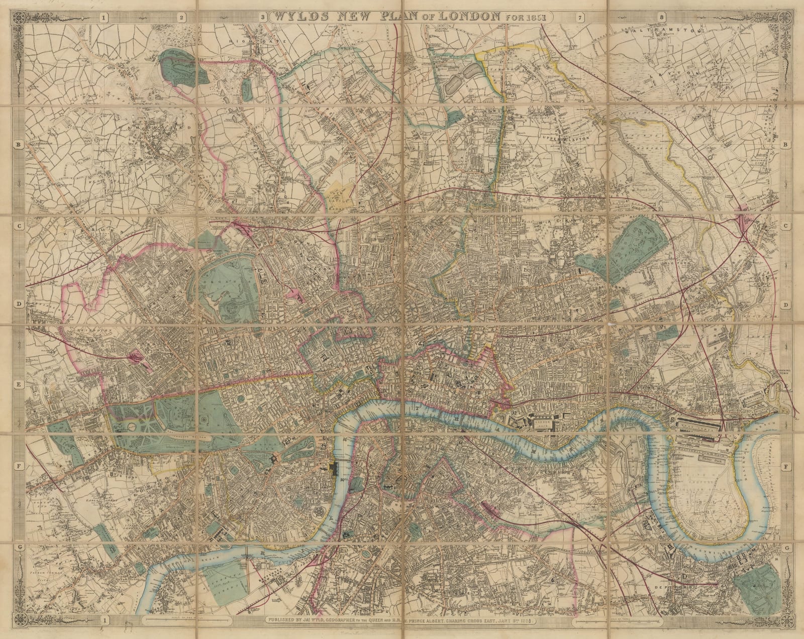 James Wyld, New Plan of London, 1851