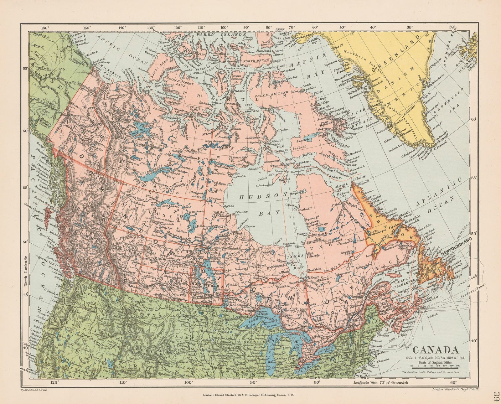 Edward Stanford, Canada, 1896