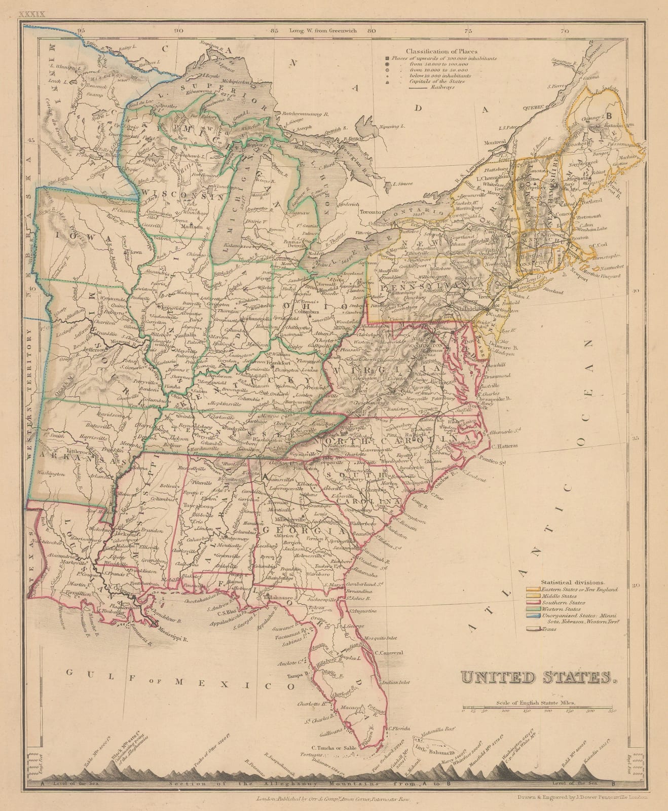 John Dower, Eastern United States, 1860 c.