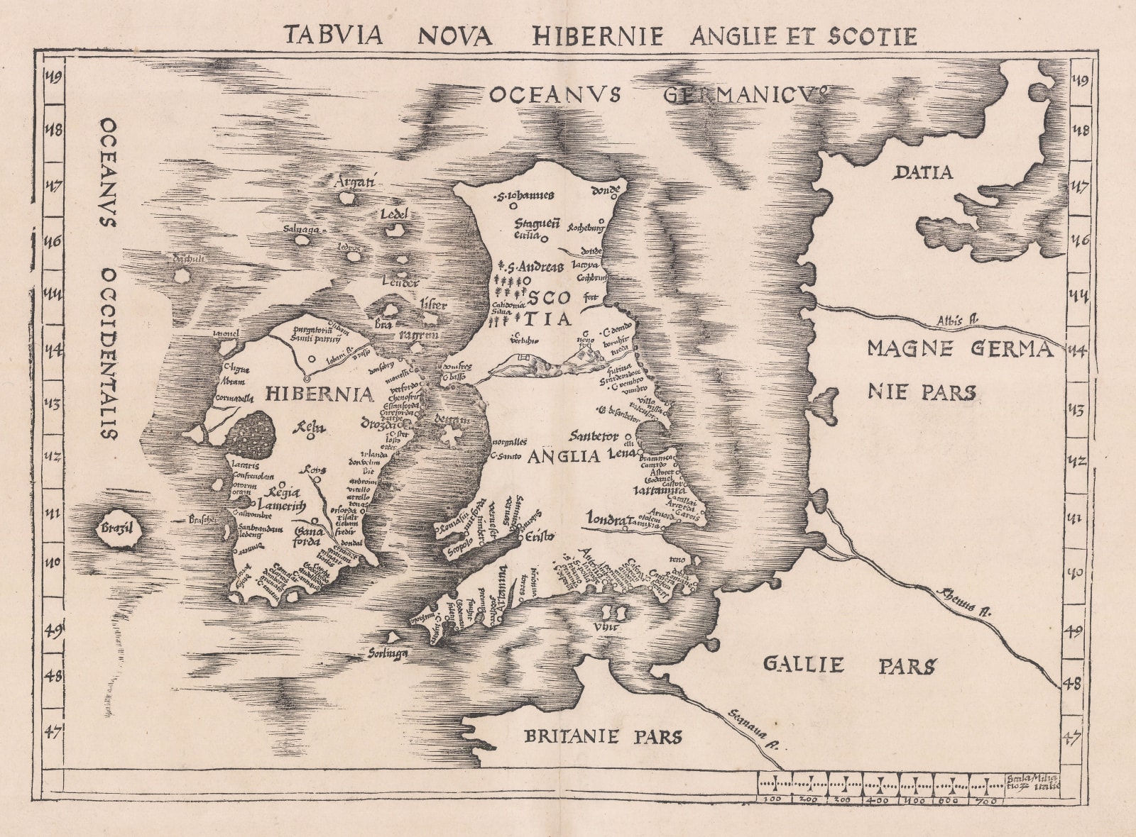 Martin Waldseemüller, The First "Modern" Map of Britain, 1513