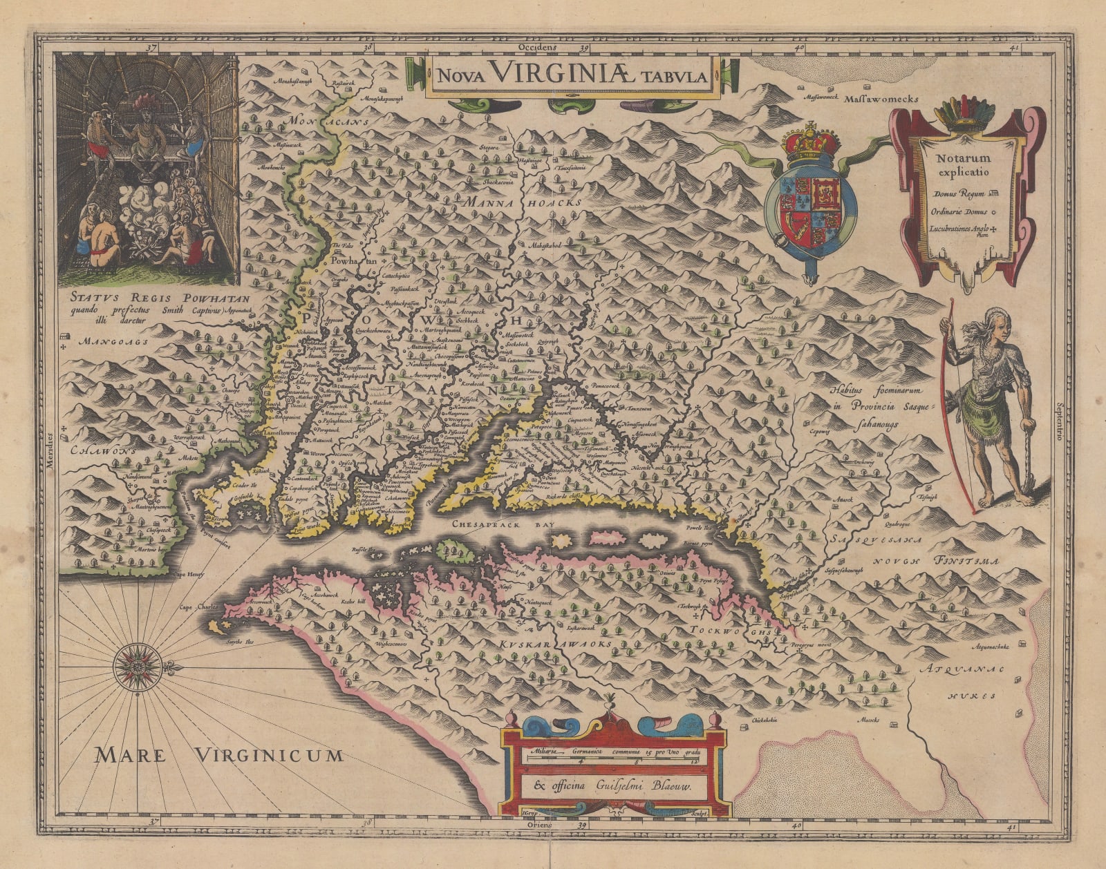 Willem & Jan Blaeu, Nova Virginiae Tabvla, 1635