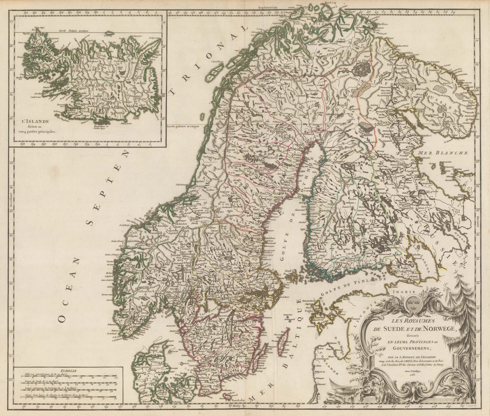 Robert de Vaugondy, Scandinavia, 1756