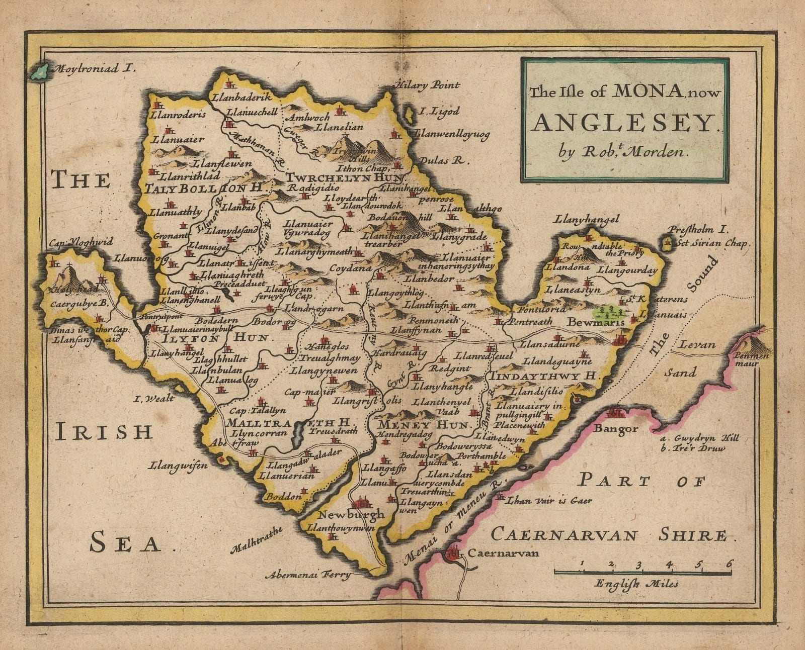 Robert Morden, The Isle of Mona, now Anglesey, 1701