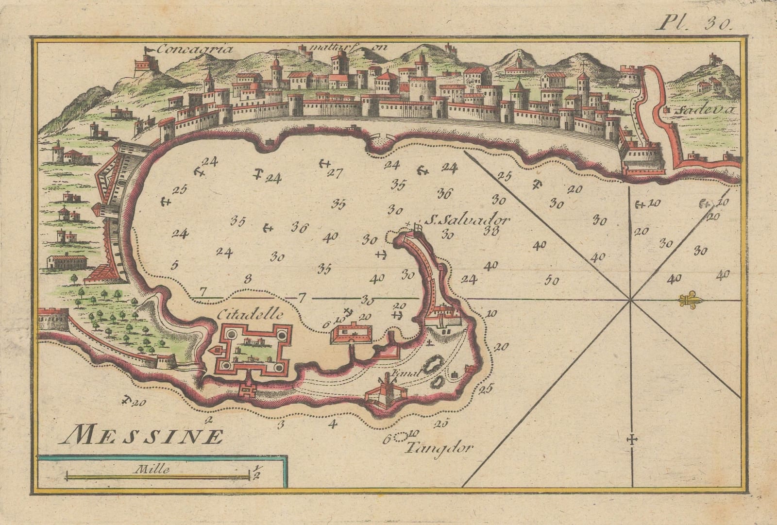 Joseph Roux, Plan of Messina, 1804