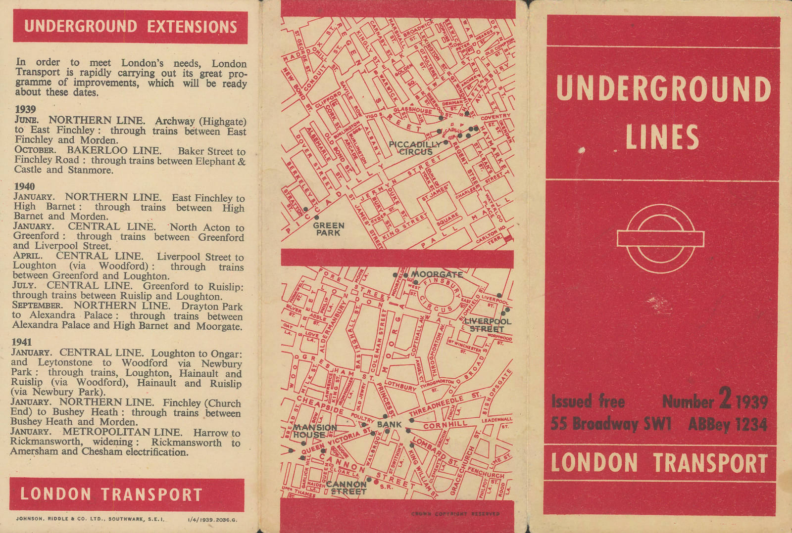 Hans Schleger, London Underground Map, 1939