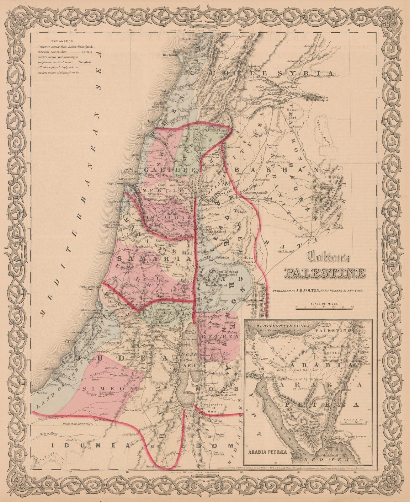 Joseph Hutchins Colton, Palestine, 1861