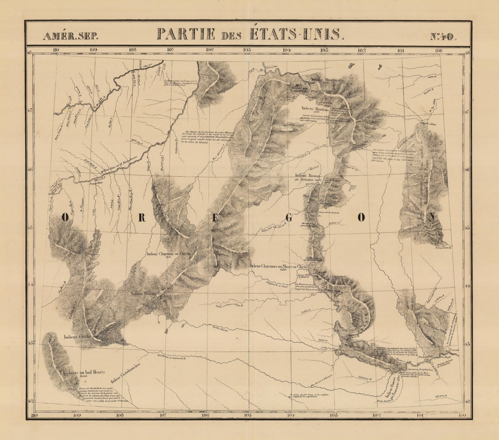 Philippe Vandermaelen, Montana and the Dakotas, 1827