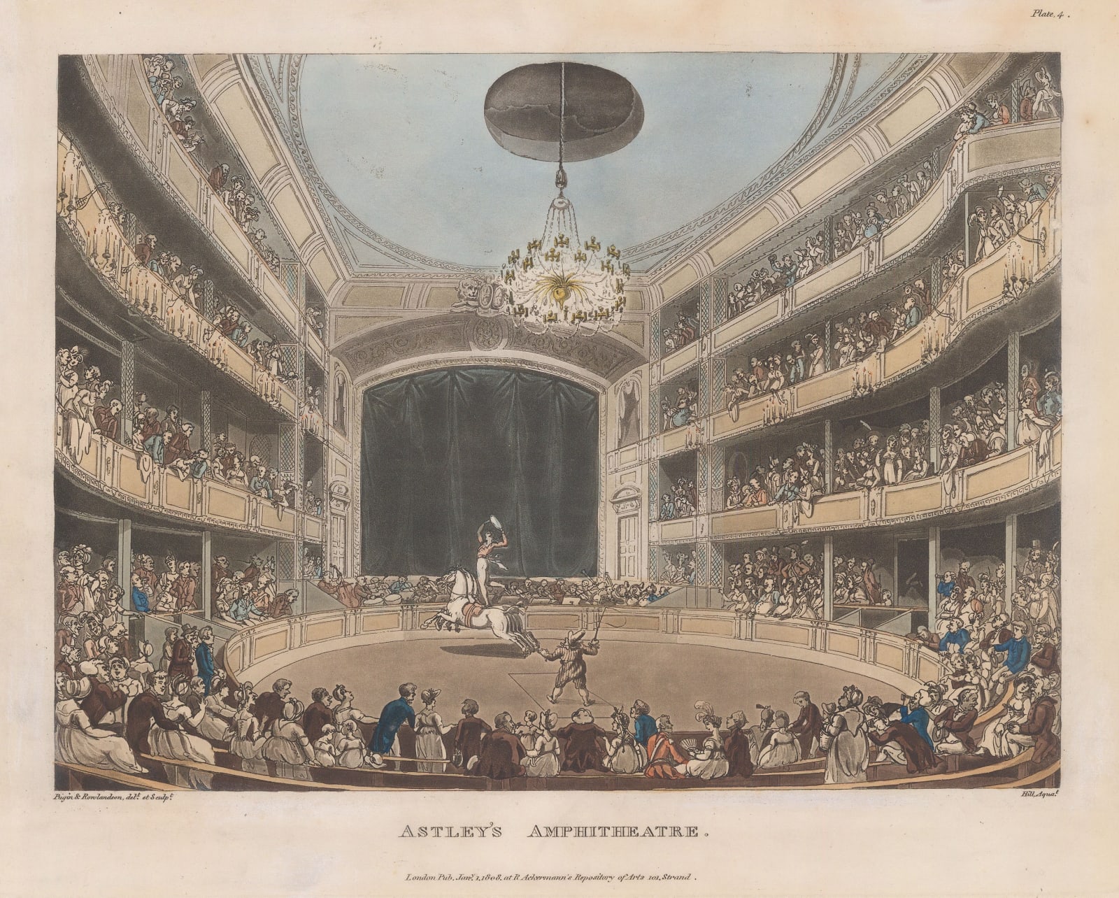 Rudolph Ackermann, London - Astley's Amphitheatre (Circus), 1808