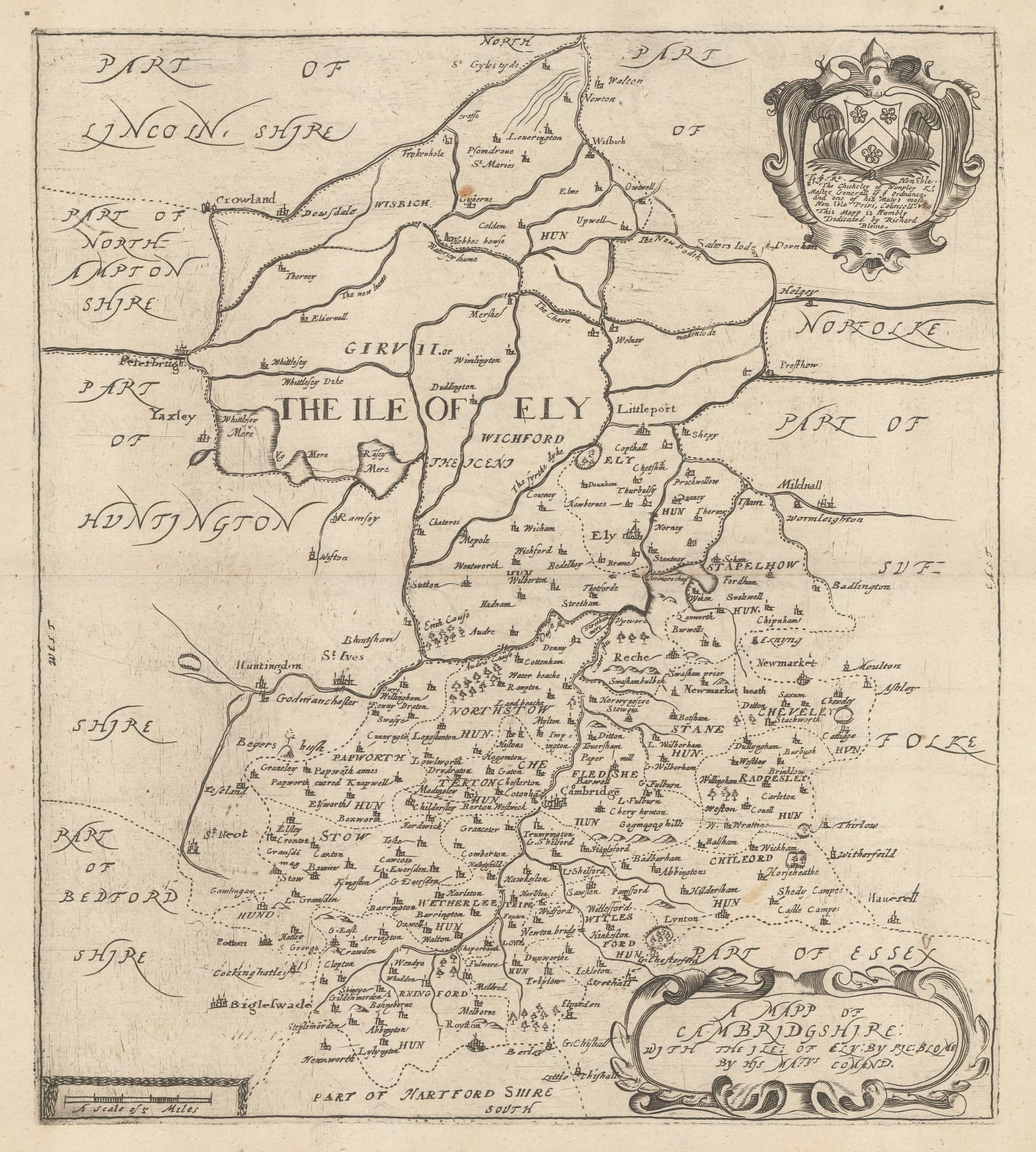 Richard Blome, A Mapp of Cambridgeshire, 1673