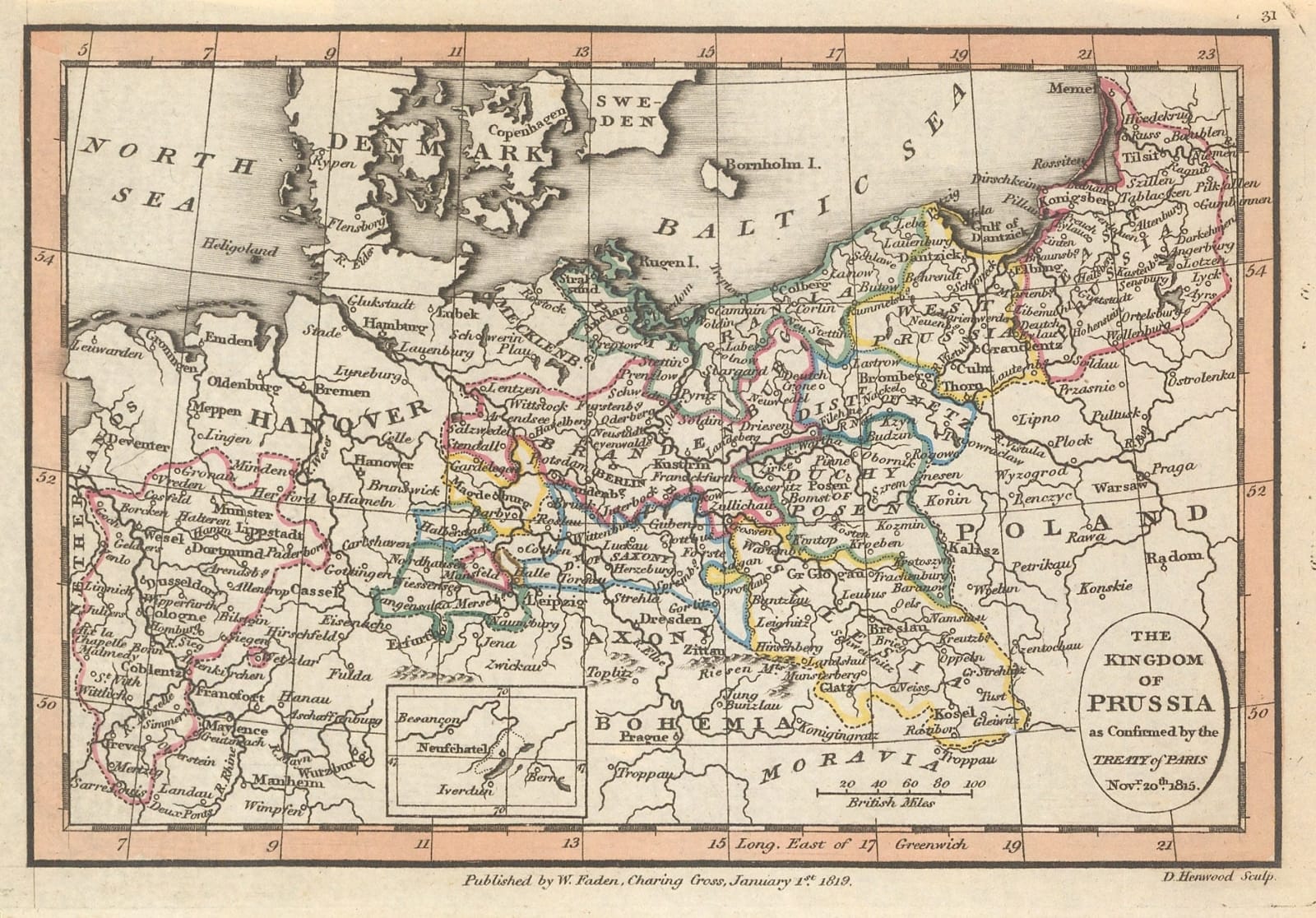 William Faden, The Kingdom of Prussia, 1819