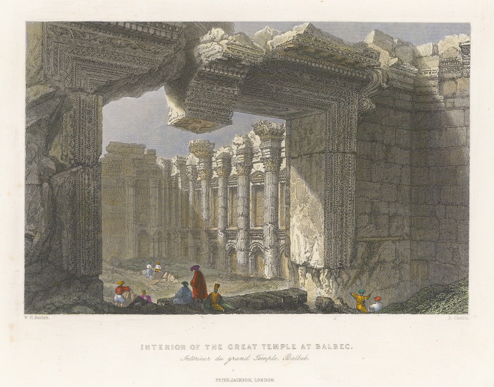 William Bartlett, Lebanon - Baalbek, Temple of Bacchus, 1840 c.