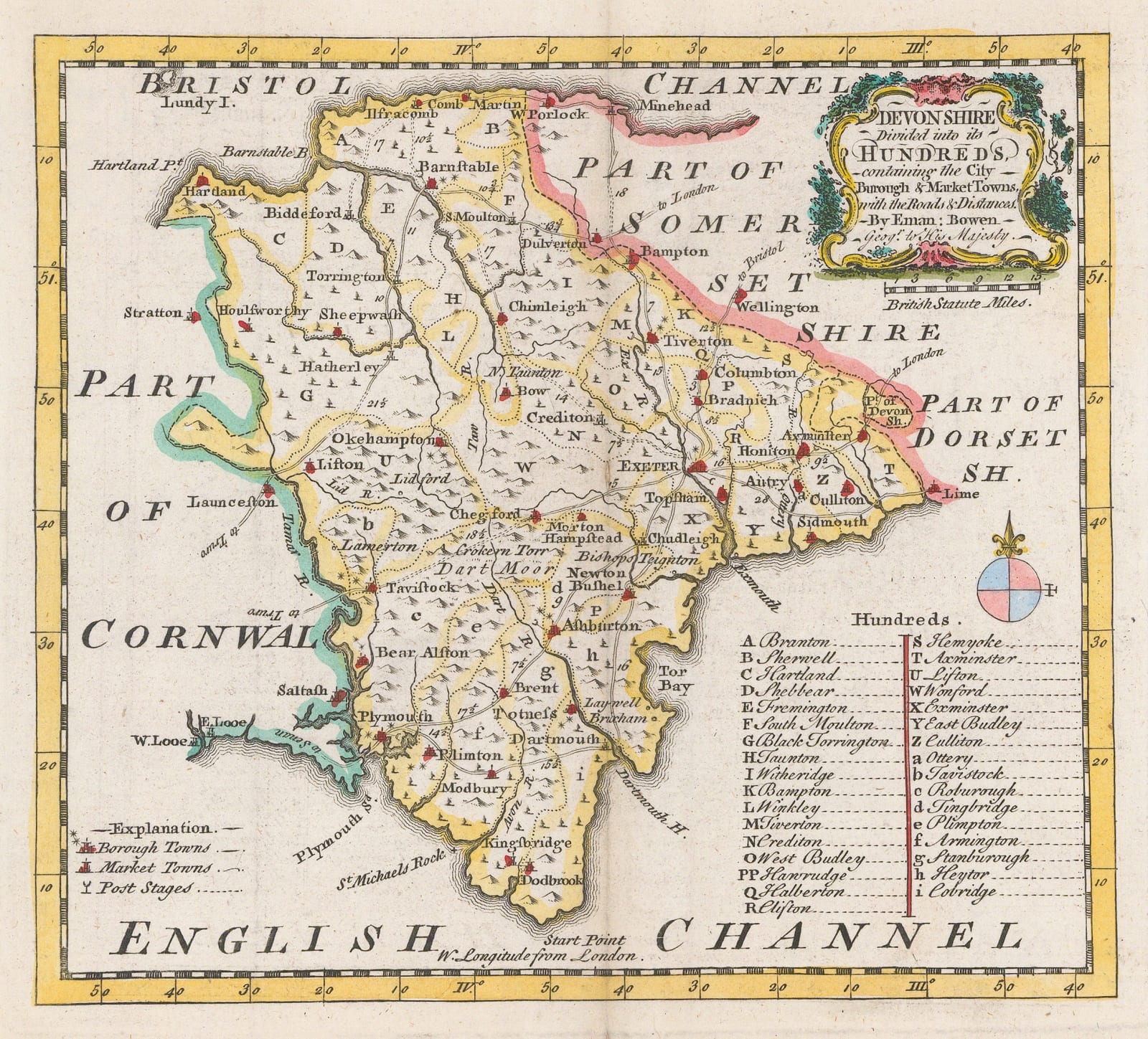 Emanuel Bowen, Devonshire, 1755