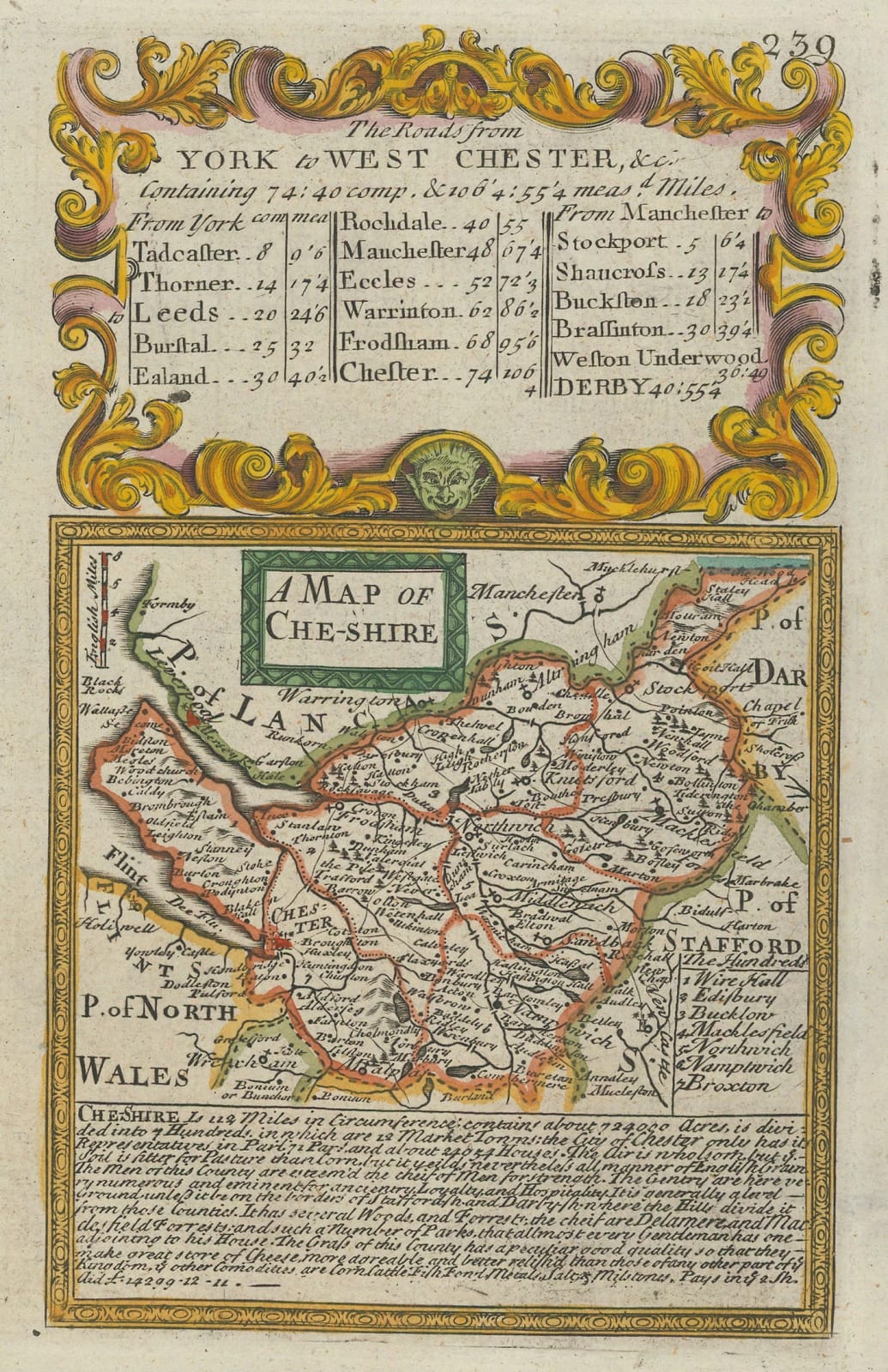 Emanuel Bowen & John Owen, A Map of Cheshire, 1720