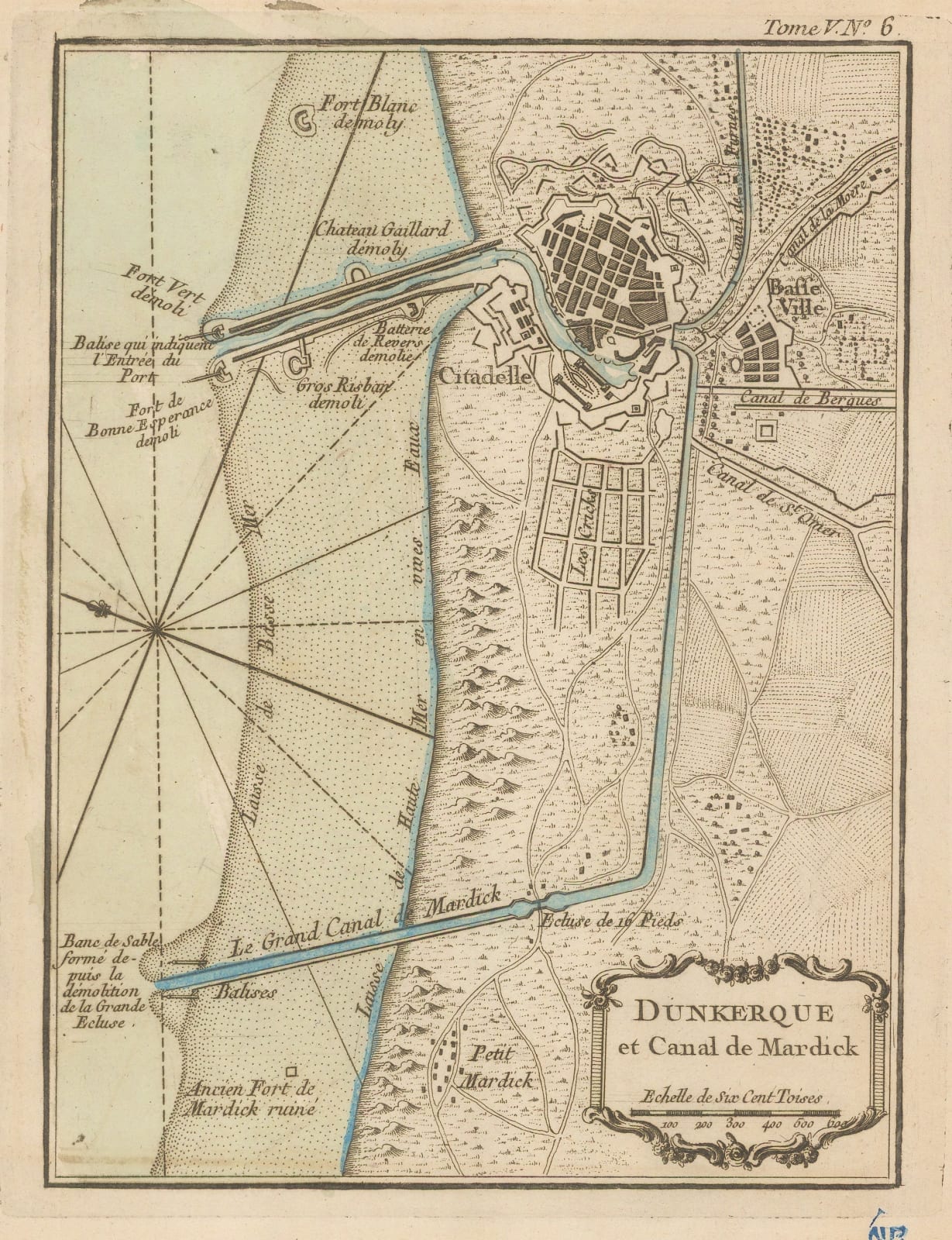 Jacques-Nicolas Bellin, Dunkirk and the Mardick Canal, 1764