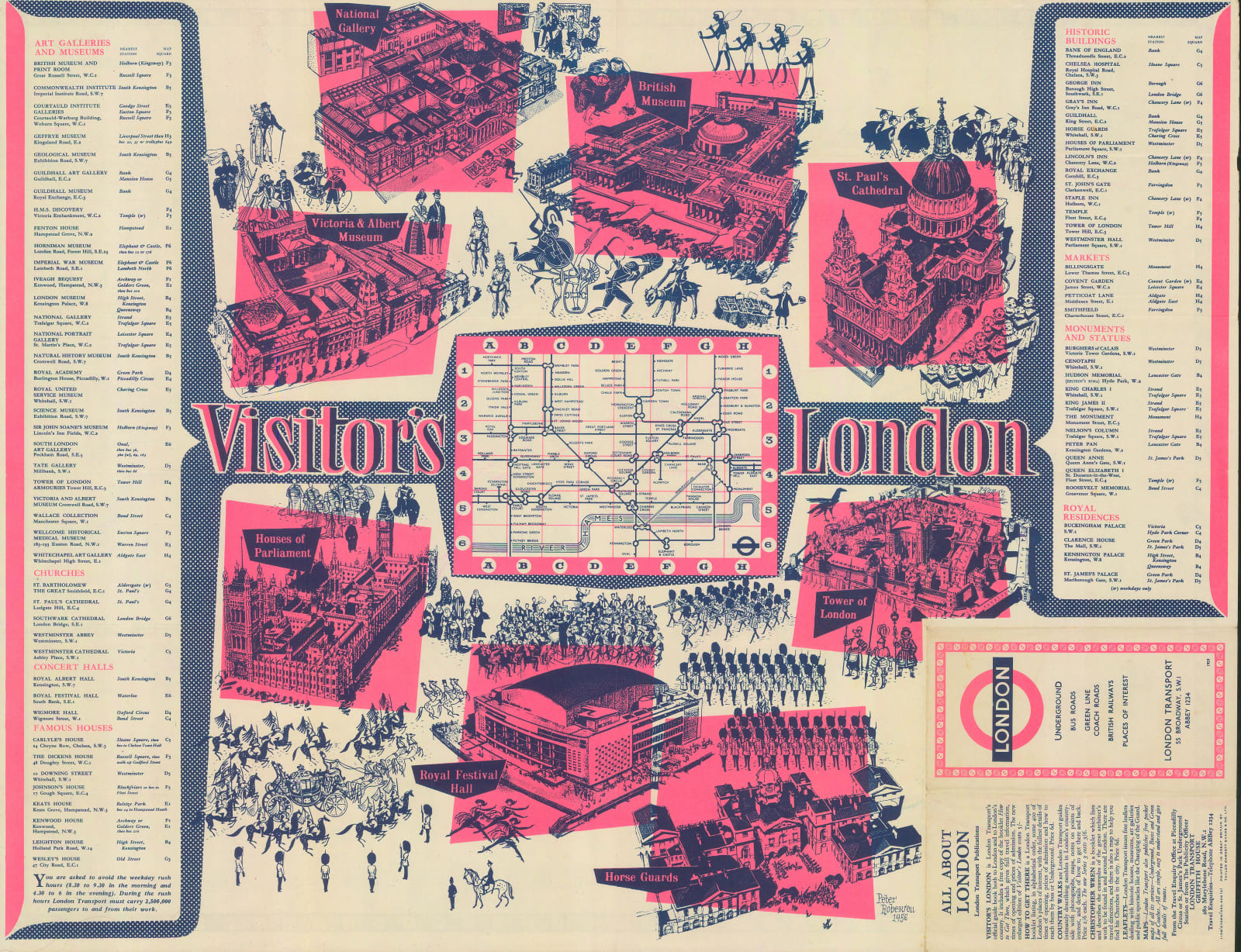 B.G. Lewis, Visitor's London Transport Map, 1959