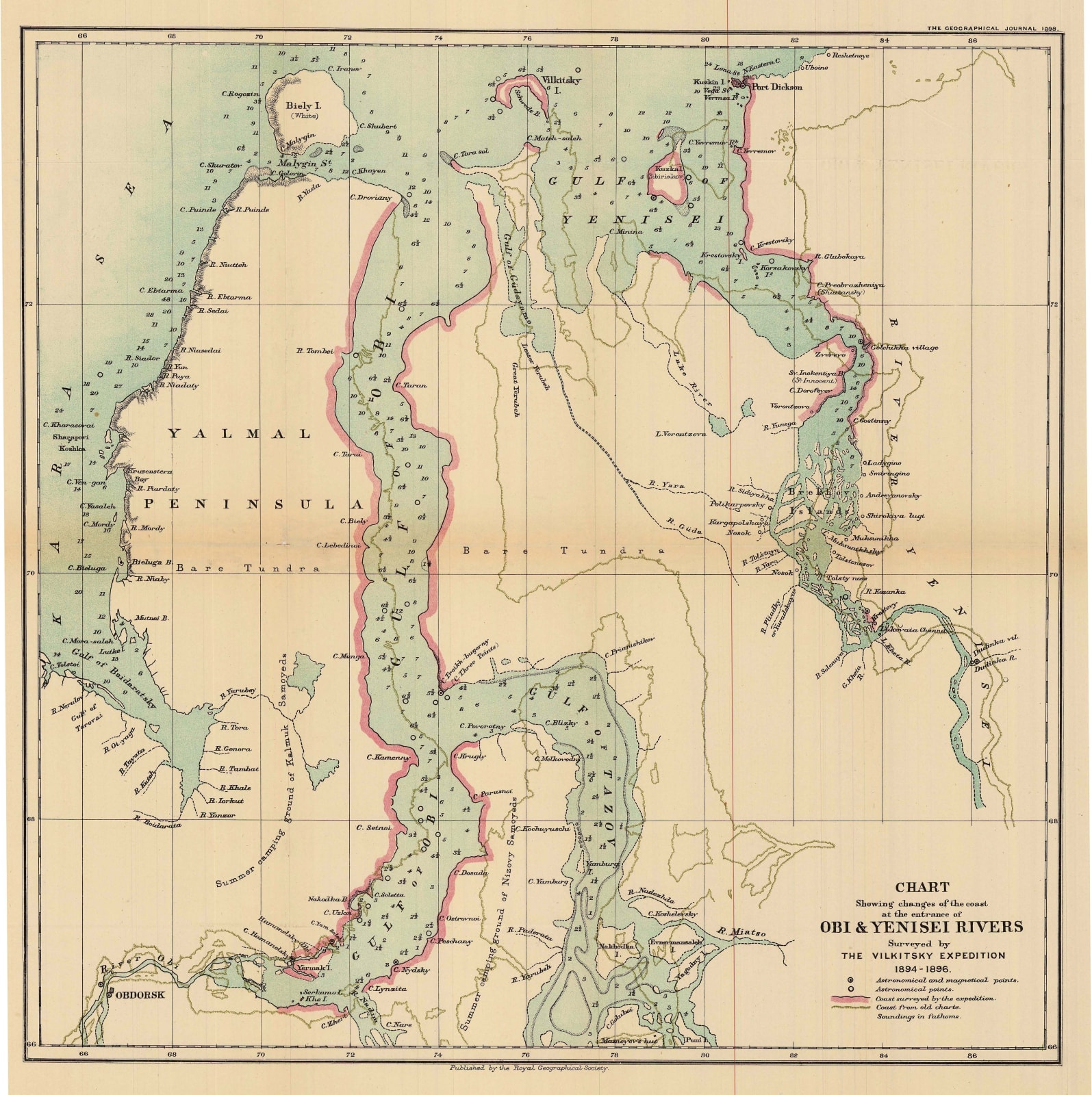 Royal Geographical Society (RGS), The Mouths of the Obi & Yenisei Rivers, 1898