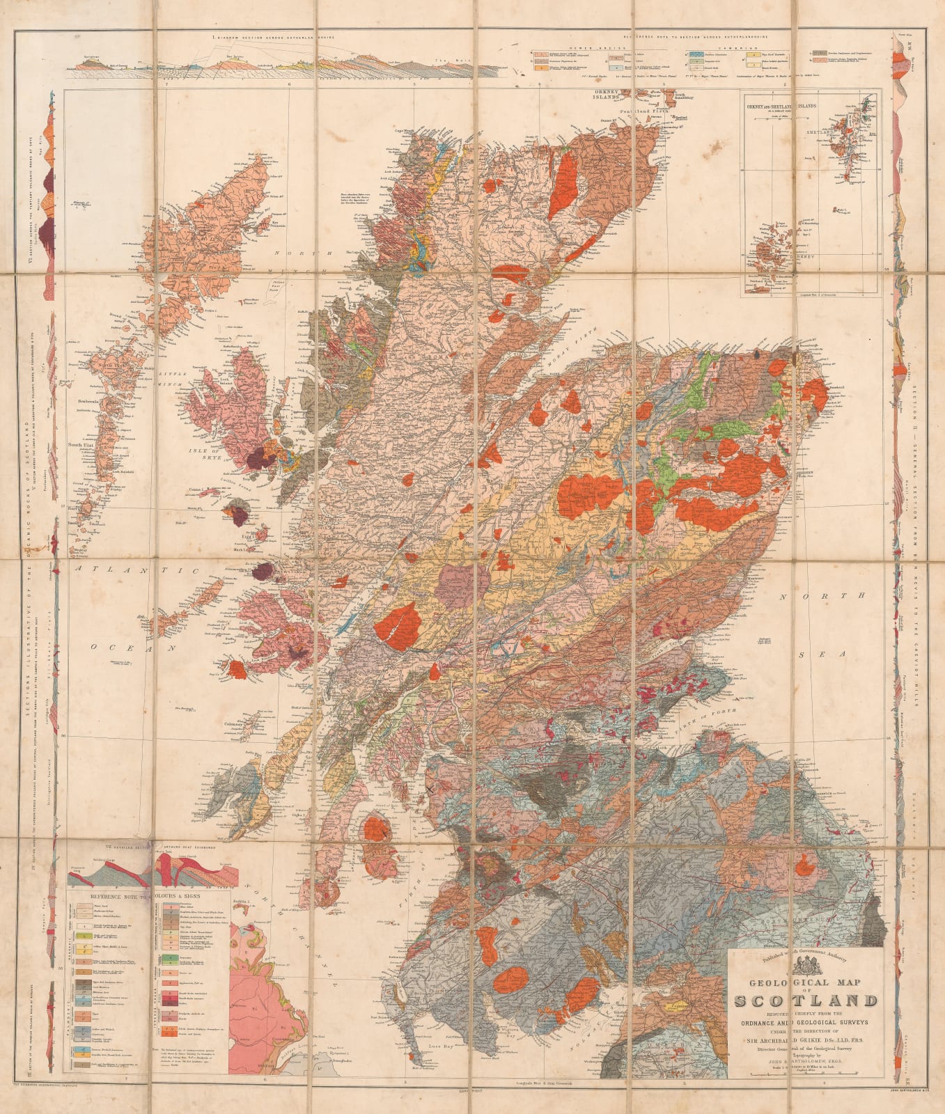 John Bartholomew & Co., Geological Map of Scotland, 1900 (c.)