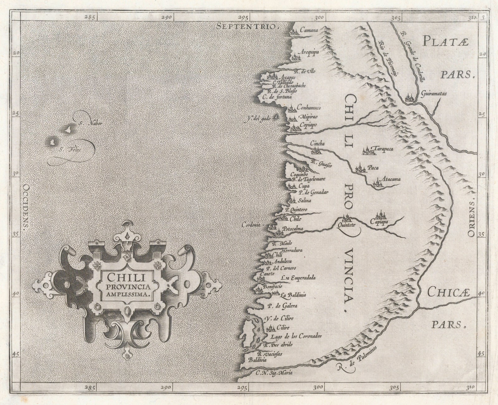 Cornelis Wytfliet, Chile, 1597