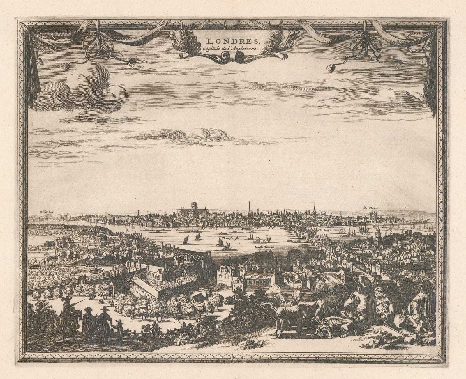 Covens (Jean) & Mortier (Cornelius), London - Panorama of Pre-Great Fire London, 1719