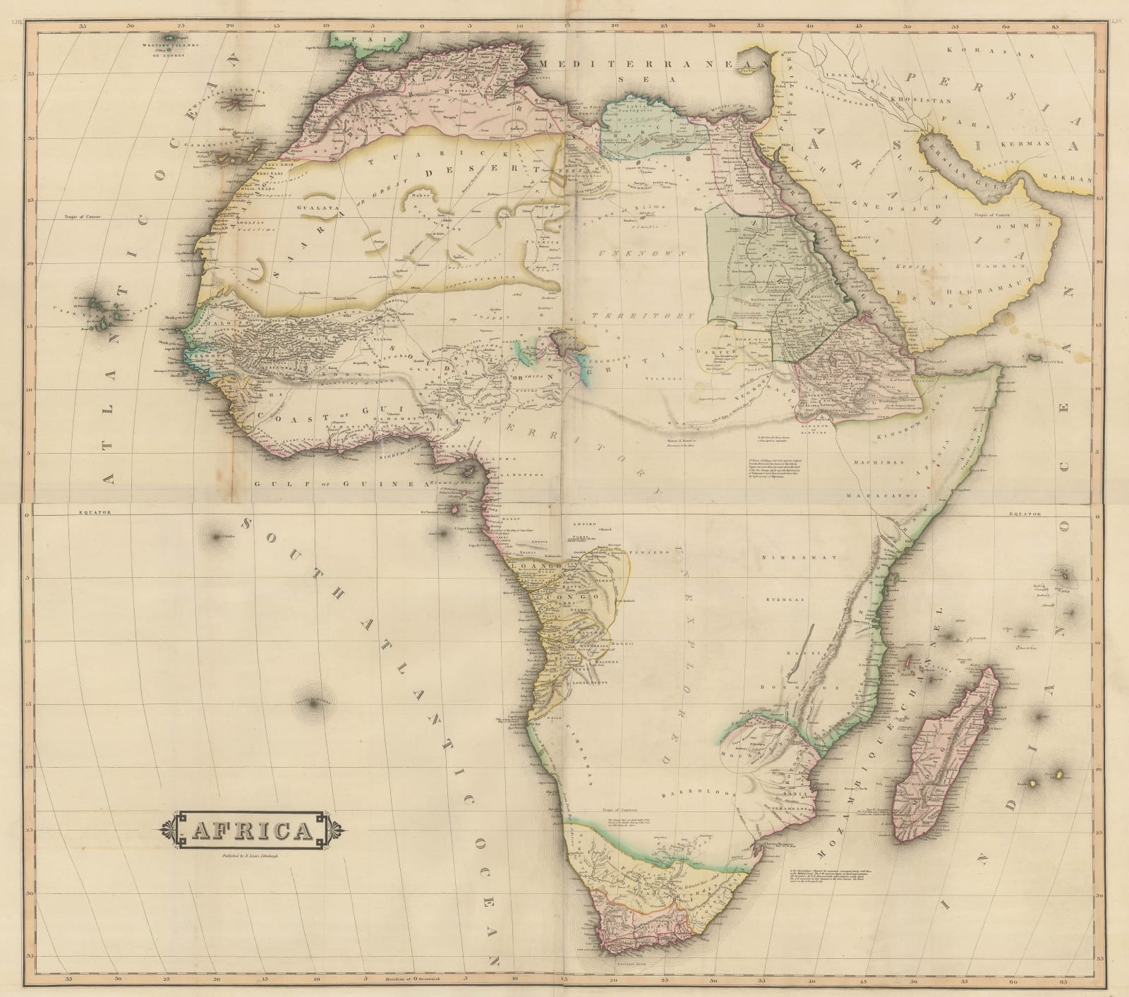 Daniel & William Lizars, Africa, 1830 c.