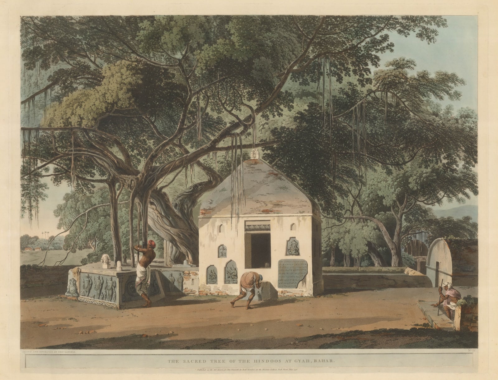 Thomas & William Daniell, India - Bihar, The Akshaya Vat, 1796