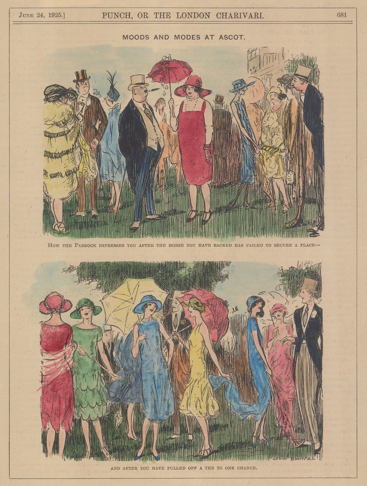 Punch, Horse Racing - Cartoon, Ascot, 1925
