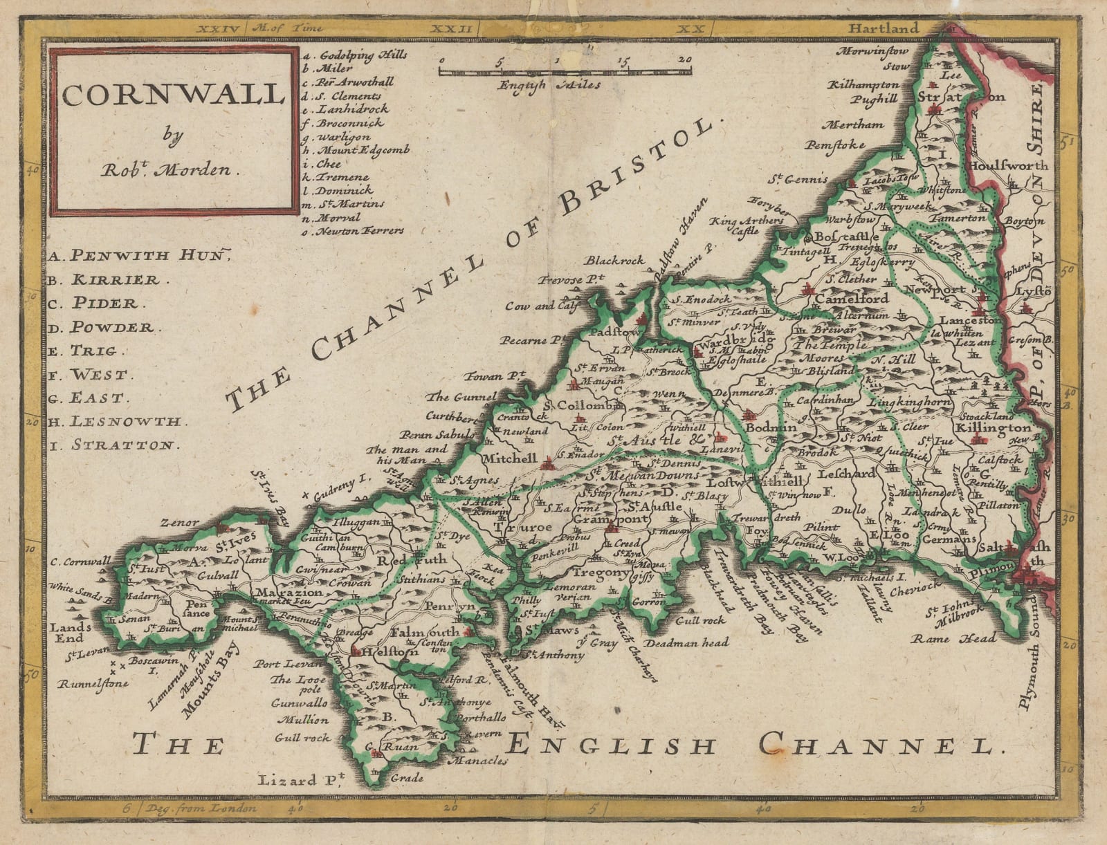 Robert Morden, Cornwall, 1701