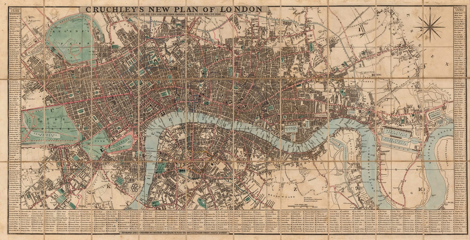 George Frederick Cruchley, New Map of London, 1833