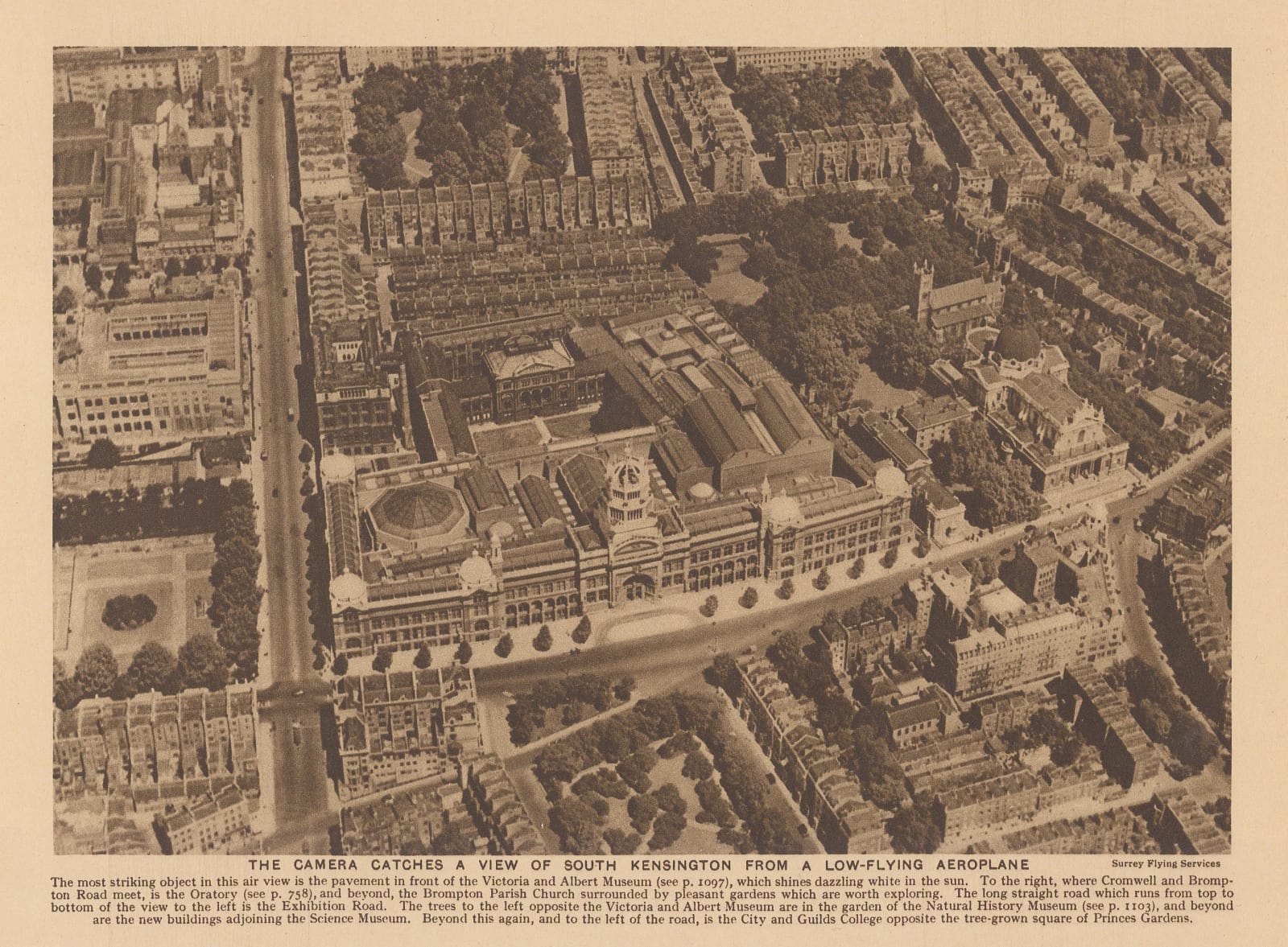 Arthur St John Adcock, London - South Kensington, Aerial View, 1927