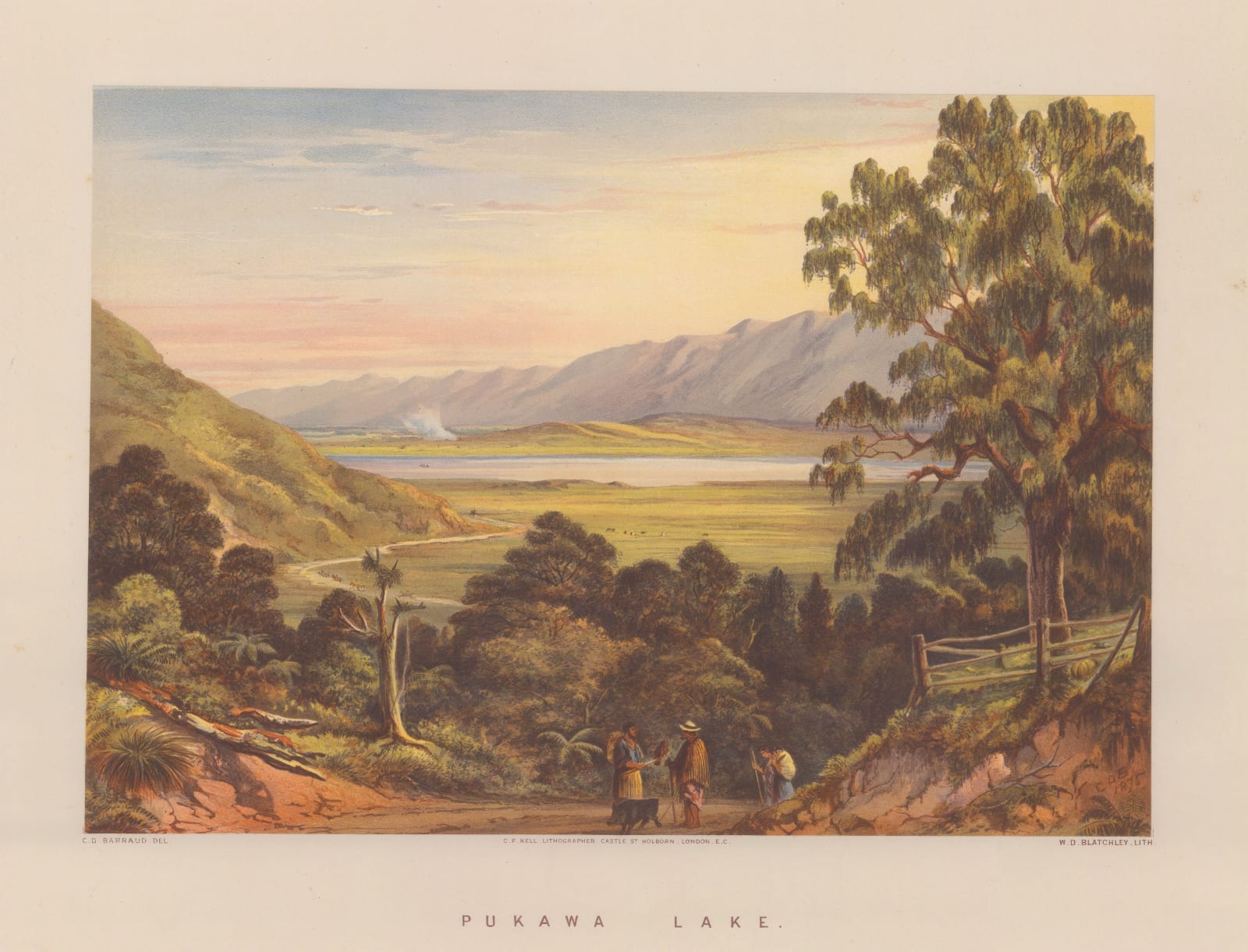 Charles Decimus Barraud, New Zealand - Taupo Lake (Pukawa Lake), 1877
