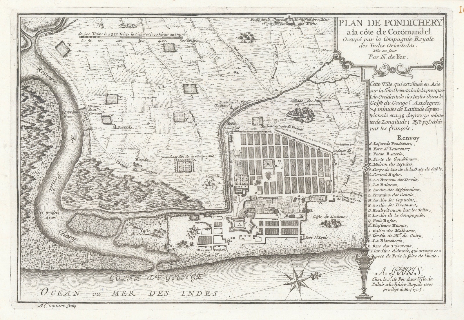 Nicolas de Fer, Pondicherry, 1705