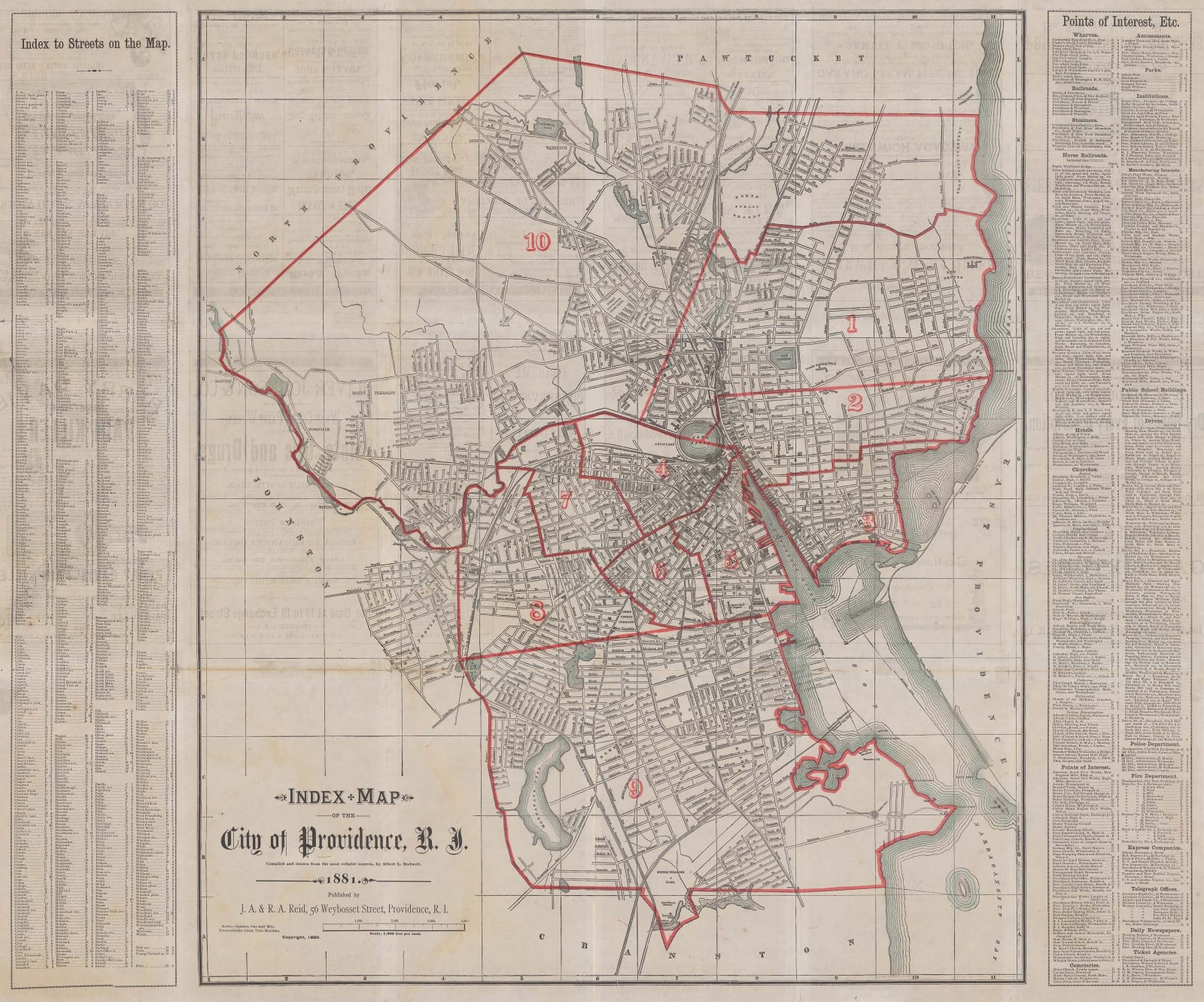 J.A. & R.A. Reid, Index Map of the City of Providence, R.I., 1881
