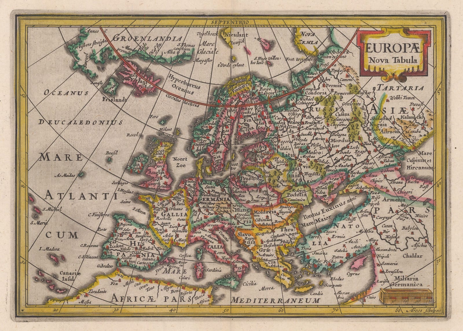 Mercator Hondius, Europe, 1661