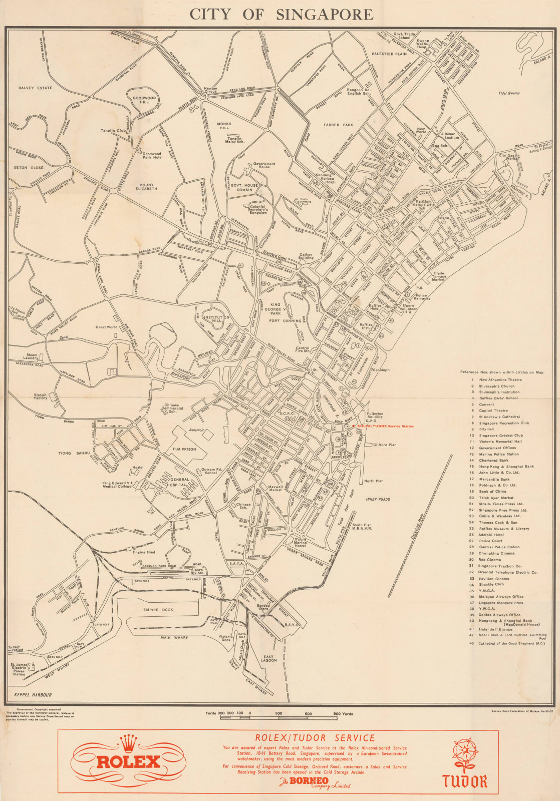 Survey Dept. F.M.S., City of Singapore, 1952